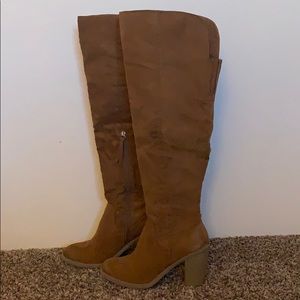 Marilyn Over the Knee Fashion Boots - Saddle Brown